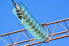 Image of Glass Insulators in the Transmission Line